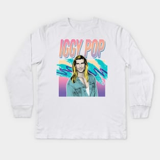 Iggy Pop Humorous Aesthetic Parody Design Kids Long Sleeve T-Shirt